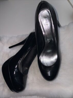 NWOT 6” BAMBOO Black Platform Stiletto Pumps -AS IS